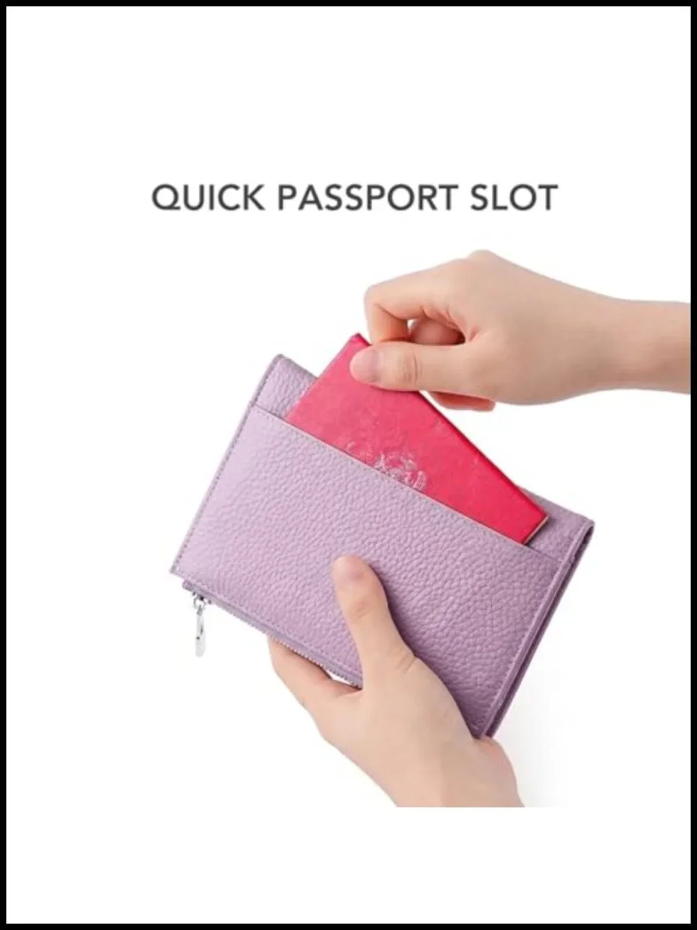 Genuine Leather RFID Blocking Passport Wallet, Travel Organizer with Card